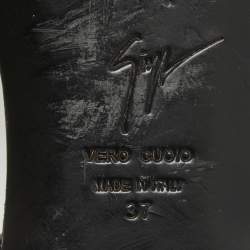 Pre Owned Giuseppe Zanotti Burgundy Patent Leather Crystal Embellished Thong Flat Sandals Size 37