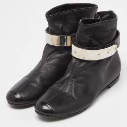 Giuseppe Zanotti Black Leather Ankle Length Boots Size 37