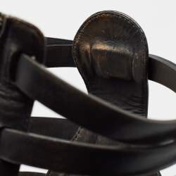 مملوكة مسبقًا Giuseppe Zanotti Black Leather Gladiator Sandals Size 37