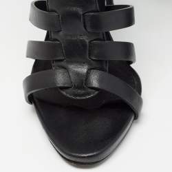 مملوكة مسبقًا Giuseppe Zanotti Black Leather Gladiator Sandals Size 37