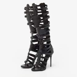 مملوكة مسبقًا Giuseppe Zanotti Black Leather Gladiator Sandals Size 37