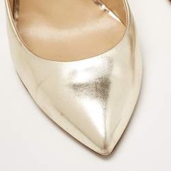 Pre Owned Giuseppe Zanotti Gold Patent Leather Pointed Toe Pumps Size 40