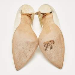 Pre Owned Giuseppe Zanotti Gold Patent Leather Pointed Toe Pumps Size 40