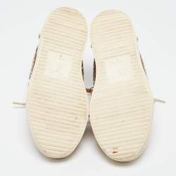 Gisueppe Zanotti Beige Nubuck and Leather Double Zip Low Top Sneakers Size 36