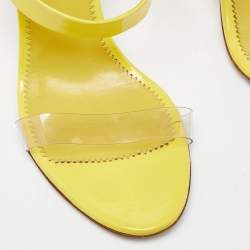 Giuseppe Zanotti Yellow Patent Leather Slide Sandals Size 39