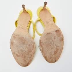 Giuseppe Zanotti Yellow Patent Leather Slide Sandals Size 39