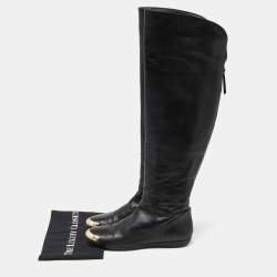 Pre Owned Giuseppe Zanotti Black Leather Over The Knee Length Boots Size 39
