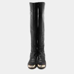 Pre Owned Giuseppe Zanotti Black Leather Over The Knee Length Boots Size 39