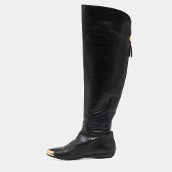 Pre Owned Giuseppe Zanotti Black Leather Over The Knee Length Boots Size 39