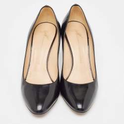 Giuseppe Zanotti Black Patent Round Toe Pumps Size 38.5