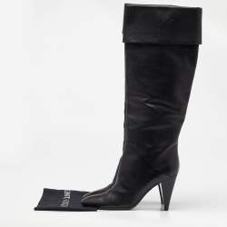 Pre Owned Giuseppe Zanotti Black Leather Knee Length Boots Size 40