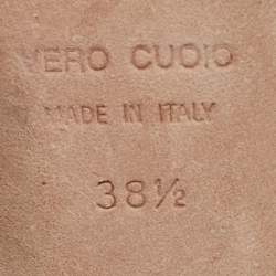 مملوكة مسبقًا Giuseppe Zanotti Gold Leather Crystal Embellished Sandals Size 38.5