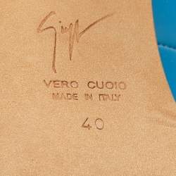 Pre Owned Giuseppe Zanotti Blue Patent Leather Pointed Toe Pumps Size 40