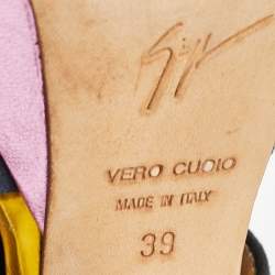 Giuseppe Zanotti Multicolor Suede and Leather Platform Sandals Size 39