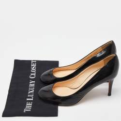 Giuseppe Zanotti Black Patent Leather Round Toe Pumps Size 39