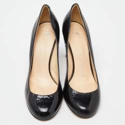 Giuseppe Zanotti Black Patent Leather Round Toe Pumps Size 39