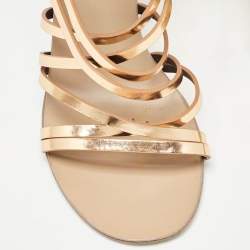 Giuseppe Zanotti Rose Gold Leather Caged Sandals Size 37.5