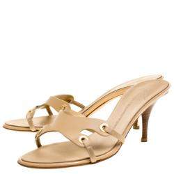 Pre Owned Giuseppe Zanotti Beige Leather Slides Size 39