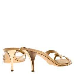 Pre Owned Giuseppe Zanotti Beige Leather Slides Size 39