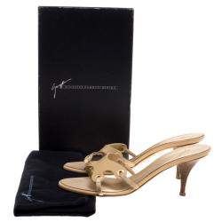 Pre Owned Giuseppe Zanotti Beige Leather Slides Size 39