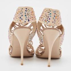 Giuseppe Zanotti Beige Suede and Leather Sandals Size 37
