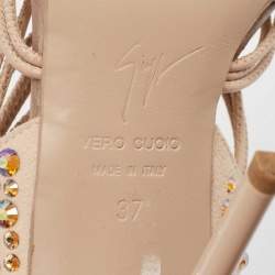 Giuseppe Zanotti Beige Suede and Leather Sandals Size 37
