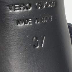 Pre Owned Giuseppe Zanotti Black Satin and Suede Ankle Strap Sandals Size 37