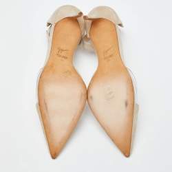 Giuseppe Zanotti Beige Suede and PVC Ankle Strap D'Orsay Pumps Size 39