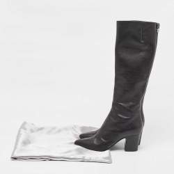 Pre Owned Giuseppe Zanotti Black Leather Knee Length Boots Size 37