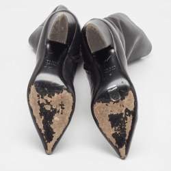 Pre Owned Giuseppe Zanotti Black Leather Knee Length Boots Size 37