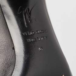 Pre Owned Giuseppe Zanotti Black Leather Knee Length Boots Size 37