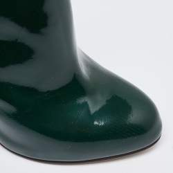 Pre Owned Giuseppe Zanotti Dark Green Patent Leather Ankle Booties Size 38.5