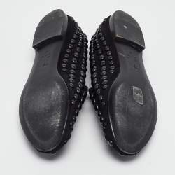 Giuseppe Zanotti Black Suede Studded Smoking Slippers Size 37