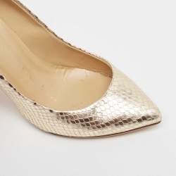 Giuseppe Zanotti Gold Snakeskin Embossed Leather Lucrezia Pumps Size 35