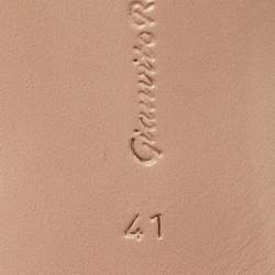 Pre Owned Gianvito Rossi Red Suede Block Heel Ankle Wrap Sandals Size 41