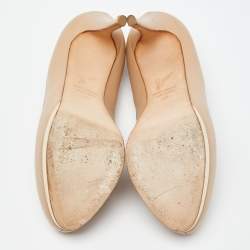 Giuseppe Zanotti Beige Leather Platform Round Toe Pumps Size 36
