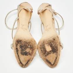 Pre Owned Giuseppe Zanotti Metallic Leather Harmony Sandals Size 39