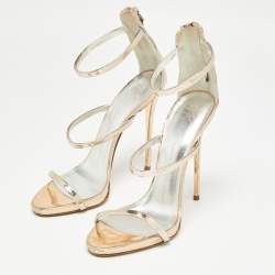 Pre Owned Giuseppe Zanotti Metallic Leather Harmony Sandals Size 39