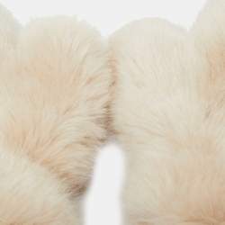 Givenchy Ivory Cashmere & Faux Fur Mittens