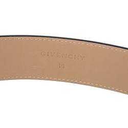 Pre Owned Givenchy Black Leather Buckle Belt 82CM