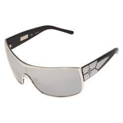 Pre Owned Givenchy Silver/Black Limited Edition SGV 419S Shield Sunglasses