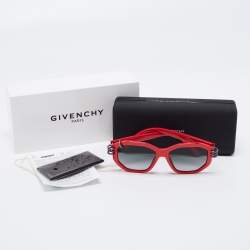 Pre Owned Givenchy Red GV7175/G/S Oversized Square Sunglasses