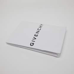 Pre Owned Givenchy Charcoal Grey Logo Jacquard Silk & Wool Scarf