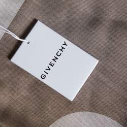 Givenchy Brown Logo Jacquard Silk & Wool Scarf