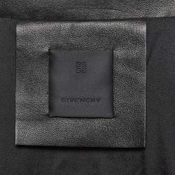 Pre Owned Givenchy Black Leather Peplum Zip Up Leather Jacket M