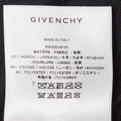 Pre Owned Givenchy Black Leather Peplum Zip Up Leather Jacket M