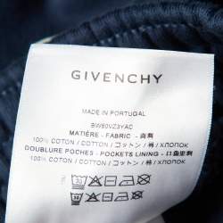 Pre Owned Givenchy Navy Blue Logo Print Cotton Hoodie & Trousers Set S