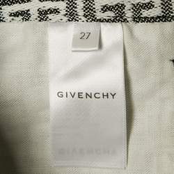 Pre Owned Givenchy Black/White Logo Jacquard Jeans M Waist 28"