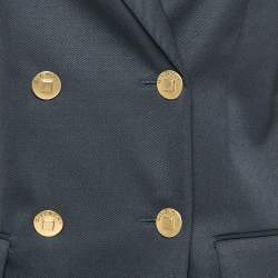 Givenchy Navy Blue Wool Gabardine Double Breasted Blazer M