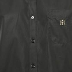Pre Owned Givenchy Black Poplin Crop Shirt M